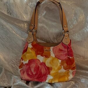 Coach Floral Canvas Shoulder Bag